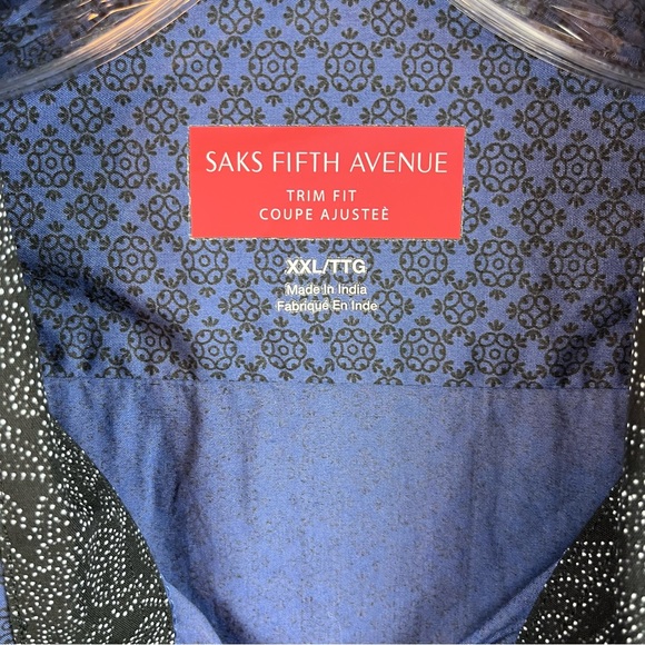 Saks Fifth Avenue Shirt Trim Fit XXL Button Down Dress Shirt - Picture 4 of 4